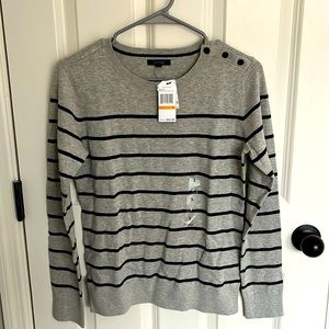 Nautica 100% Cotton Striped Crewneck Sweater